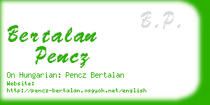 bertalan pencz business card